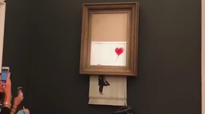 Banksy Destroys Painting After It Sells for $1.2 Million in Auction